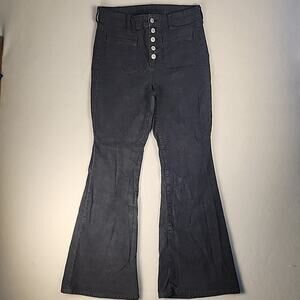 American Eagle Super High Rise Flare Button Fly Boho Corduroy Pants In Size 10
